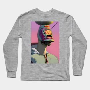 Weird-faced robot Long Sleeve T-Shirt